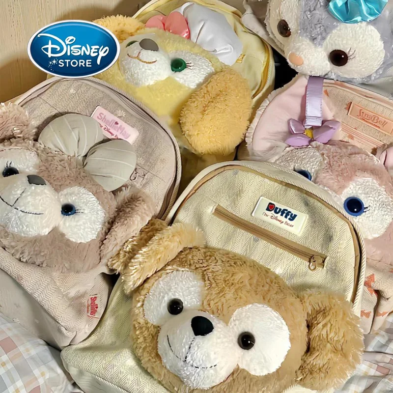 

Рюкзак с мультипликационным медведем Disney Duffy ShellieMay LinaBell CookieAnn, плюшевый Вместительный рюкзак, милый школьный ранец