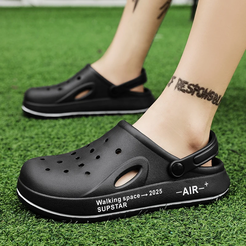 

Summer Beach Sandals Men Fishing Sandals EVA Garden Clogs Men Sandal Outdoor Sports Slippers Soft Sole Hollowed - outSlippers