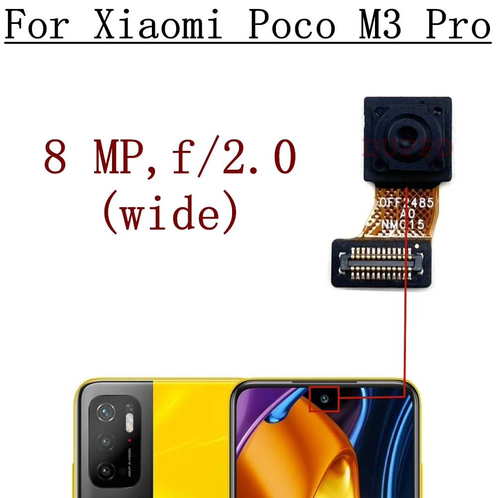 Front Back Camera For Xiaomi Mi Poco M3 Pro M3Pro Frontal Backside Small Rear Selfie Camera Module Replacement Spare Parts