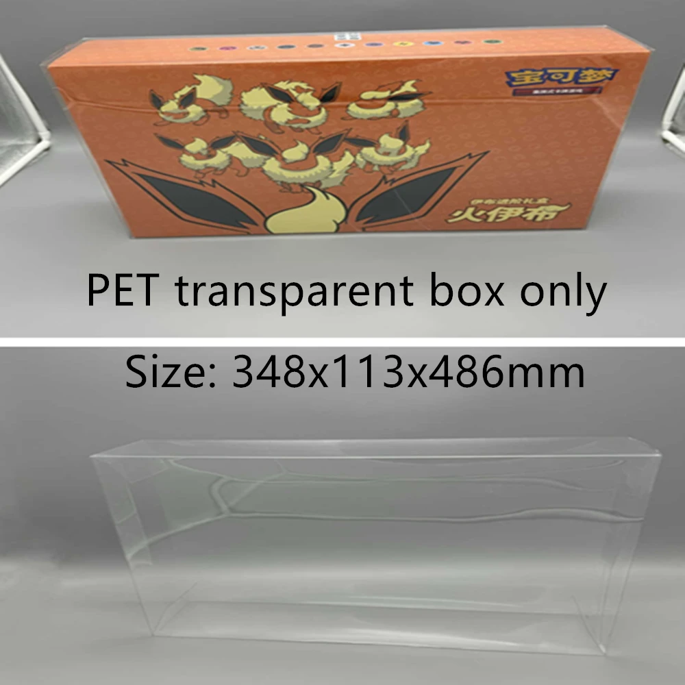 

Пылезащитный прозрачный ящик для хранения для Pokémon Eevee Advanced Box, пластиковый защитный чехол для дисплея для PTCG PET, прозрачные коробки
