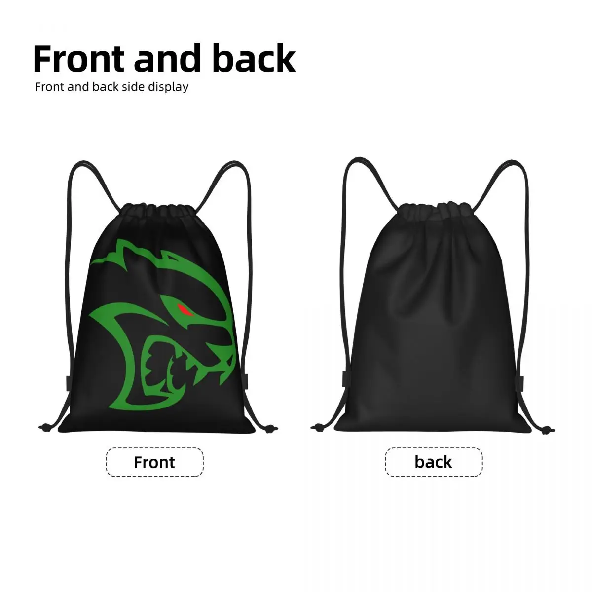 Hellcats Drawstring Bag para homens e mulheres, mochila esportiva portátil, mochilas de compras super-herói, verde