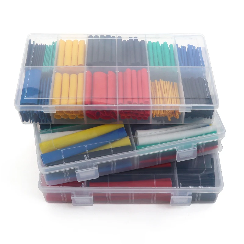 127-580pcs Heat Shrink Tube Thermoresistant Heat-shrink Tubing Wrapping Kit Electrical Connection Wire Cable Insulation Sleeving