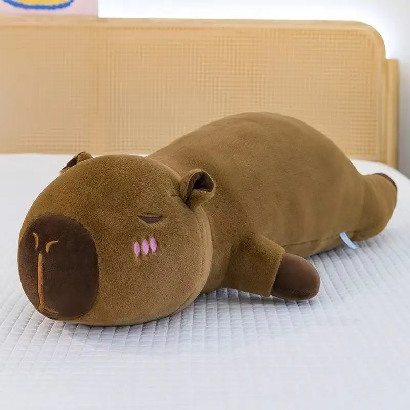 Kawaii كابيبارا ألعاب من نسيج مخملي محشوة كابيبارا رقيق دمية طويلة النوم مخدة ناعمة وسادة أريكة قيلولة النوم لعب للمدرسة عيد الميلاد