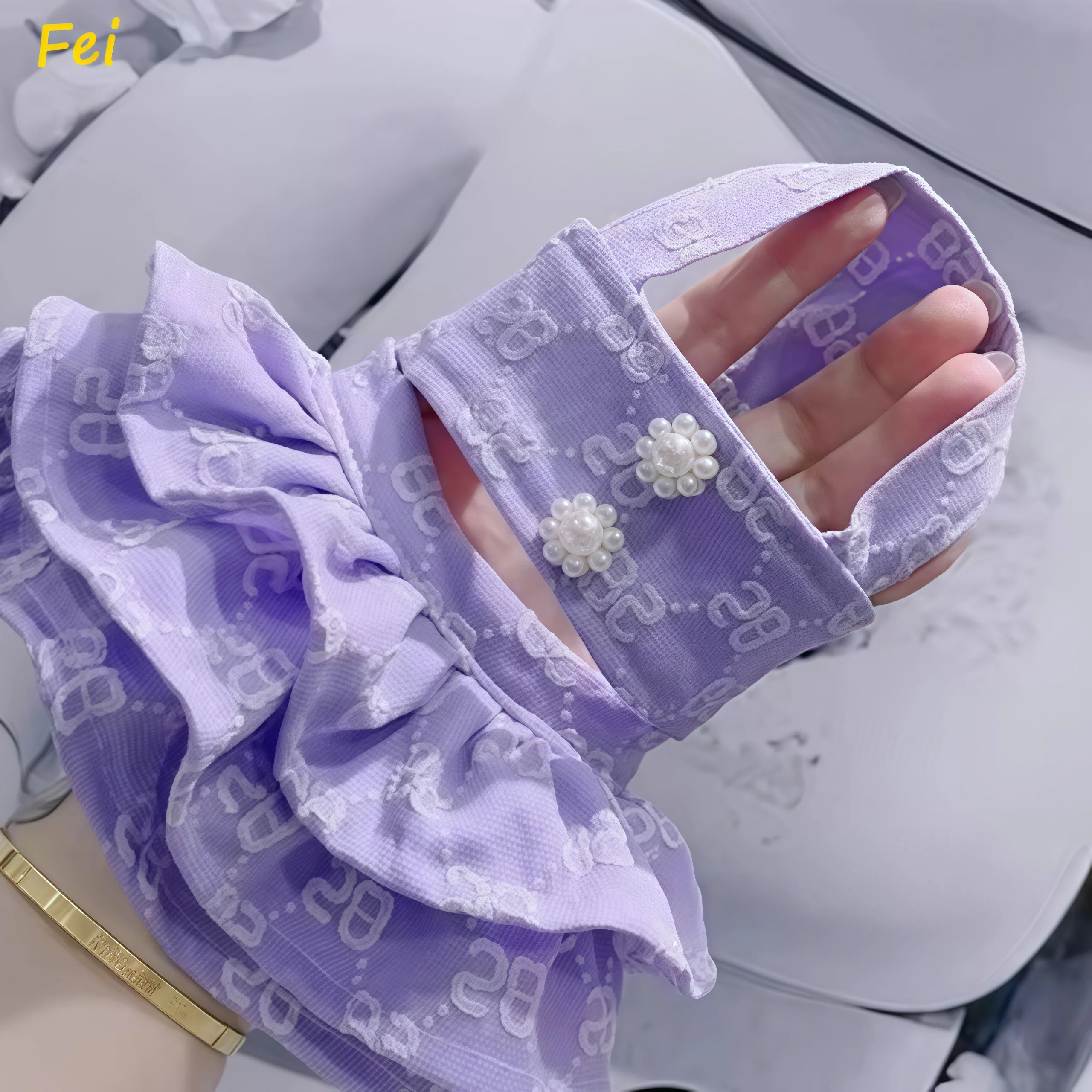 

Модное ретро-модное платье принцессы с жемчужным цветочным принтом для маленьких и средних собак, вечерние юбки для щенков чихуахуа, 2025