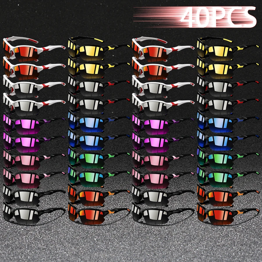 40PCS Fashion Vintage Half Frame Fishing  Eyewear Cycling Sports Sunglasses Men Women Running Mountainering Sun Glasses