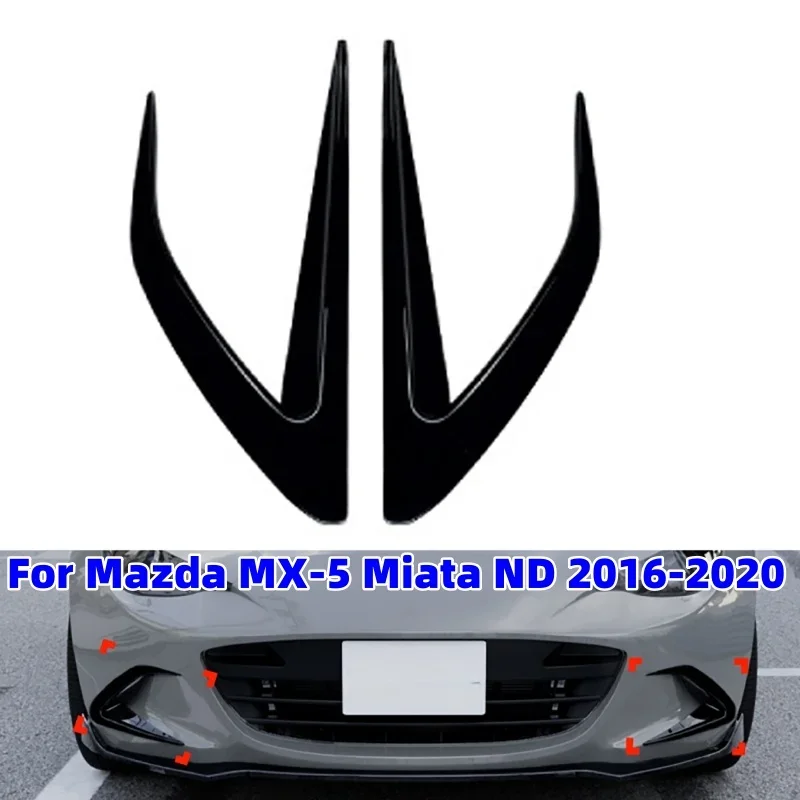 

Glossy Black Car Side Wing Knife Spoiler Fog Light Splitter Spoiler for Mazda MX-5 Miata ND 2016 2017-2020