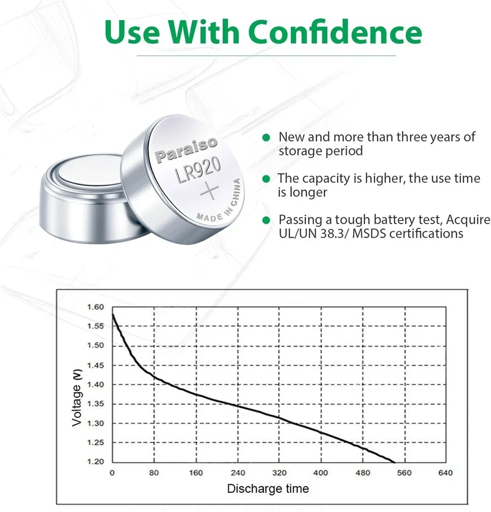 New 10-50PCS AG6 371 SR920SW LR920 SR927 171 370 L921 LR69 SR920 Button Batteries For Watch Toys Remote Cell Coin Battery