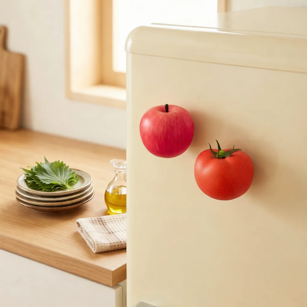 Simulation Tomato Refrigerator Magnet 3D Vivid Fruit Magnetic Sticker Kawaii Kitchen Decor Ornaments Funny Household Decoration