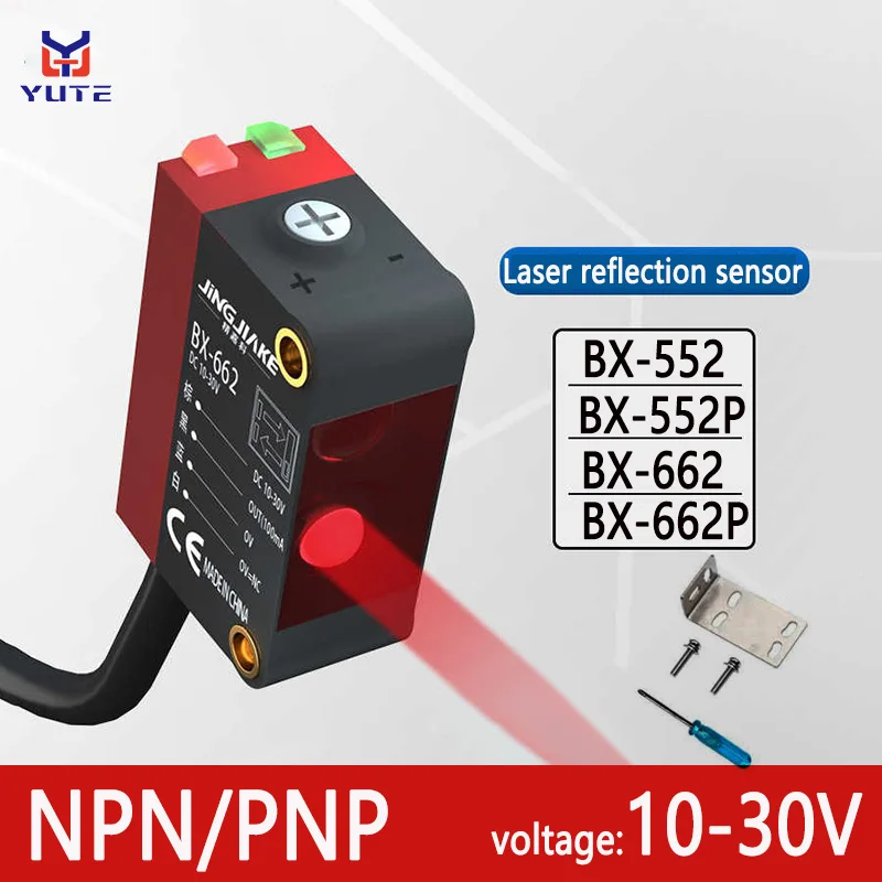 

Square Laser Photoelectric Switch BX-552 BX-552P BX-662 BX-662P Detection Range Visual Inspection Red light Sensor