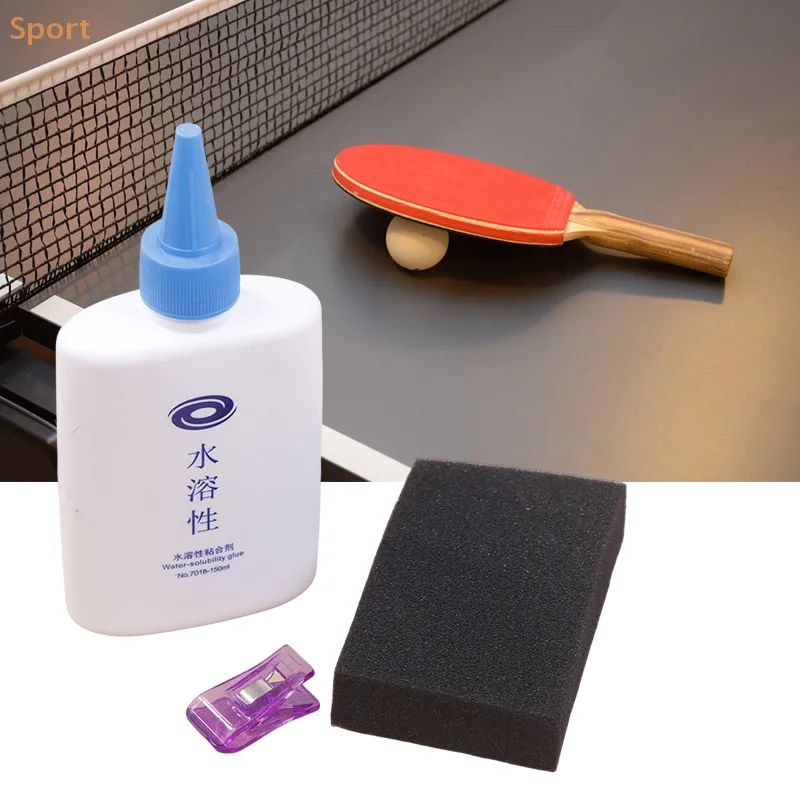 150ML Table Tennis Water-solubility Bond Water Glue Professional Ping Pong Bat Gum Table Tennis Water Bond With Sponge Clip