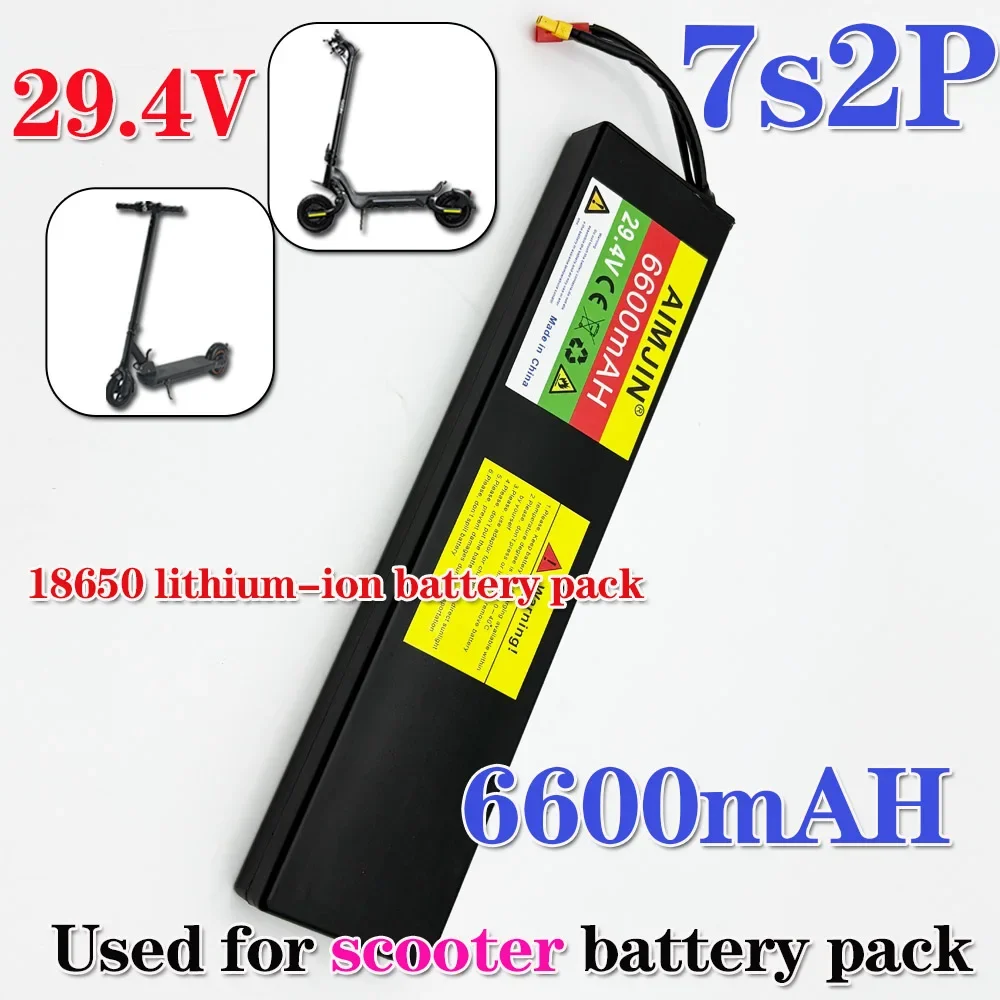 

7S2P 29.4V 6000mAh Li-ion Rechargeable Battery Pack with BMS For 25.2V Electric Scooter+Charger