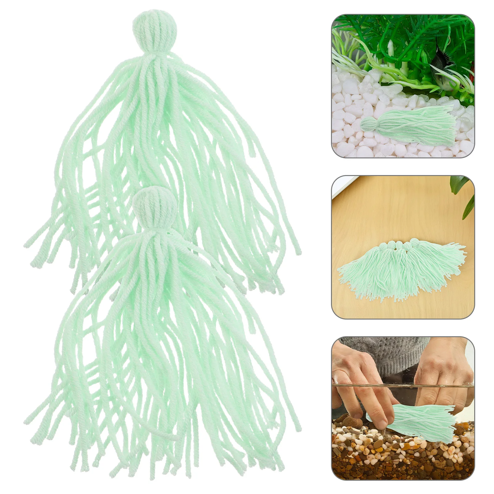 

10 Pcs Fish and Shrimp Spawning Mop Aquarium Hiding Decor Mops Accessories Aquatic for Light Green Breeding