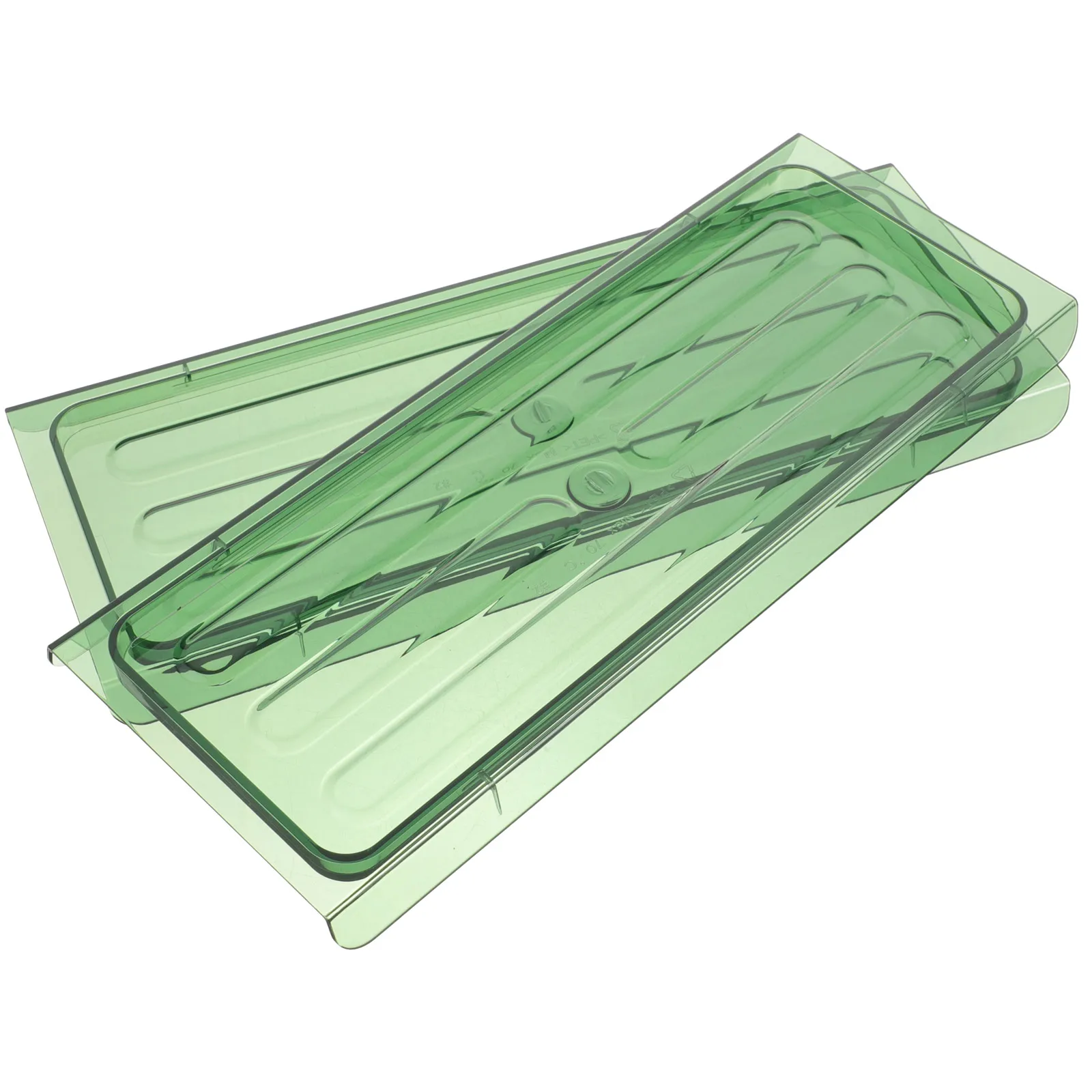

2pcs Green Transparent Short Spice Holder Condiment Storage Tray Kitchen ganizer Seasoning Jars Plate Practical Housewarming