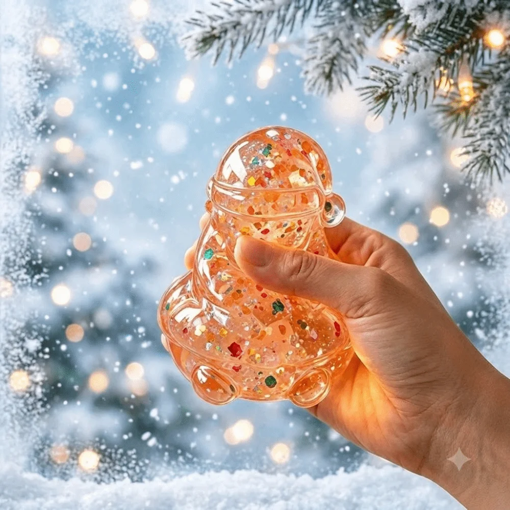 Cute Slow-Rebound Christmas Squishy Glitter Clear Pinch Fun Xmas Desktop Ornament Dreamy Maltose Texture Squeeze Festive