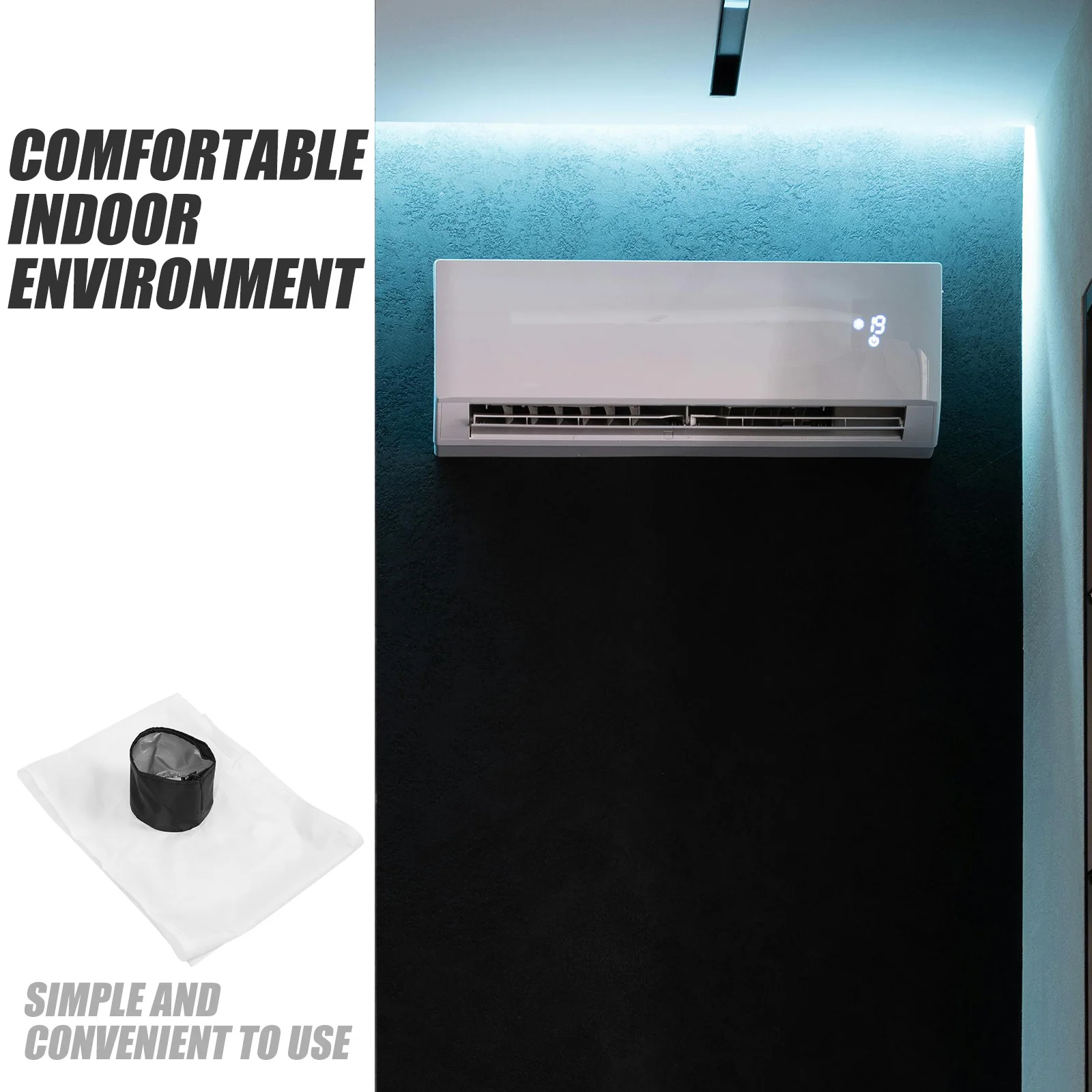 

Air Conditioner Sealing Cloth with Adjustable Drawstring Waterproof Windproof Protection for Sliding Doors and Windows