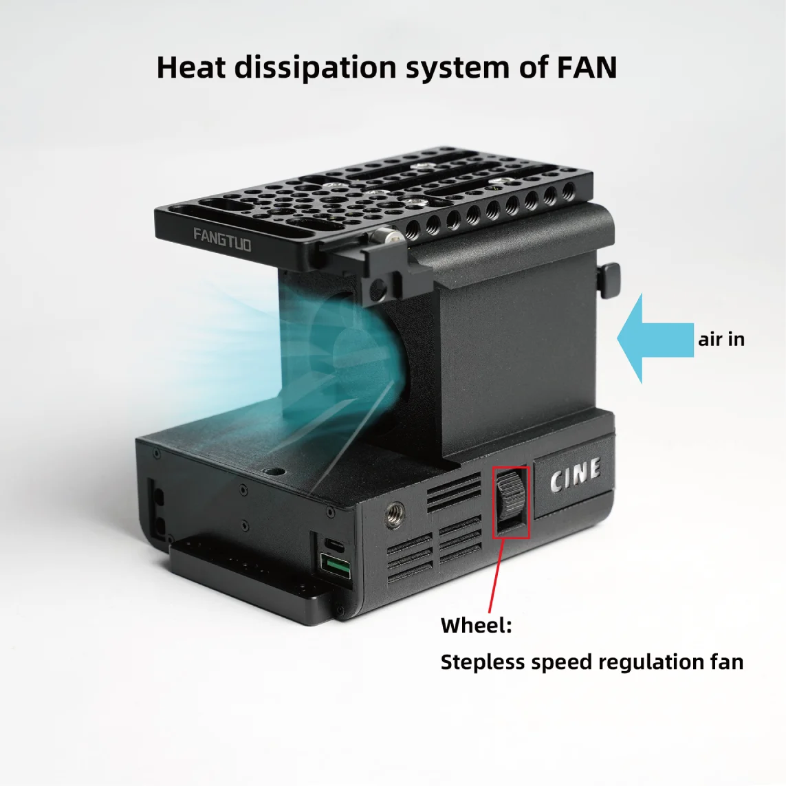 

Комплект Fangtuo e1v для Sony ZV-E1: кейдж, комплект для кинопроизводства Cineback и расширение аккумуляторного отсека V-Mount с системой охлаждения камеры (набор 22)