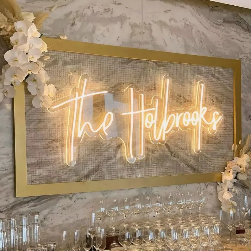 

Drop shipping signs neon wedding UV printing business name advertising board