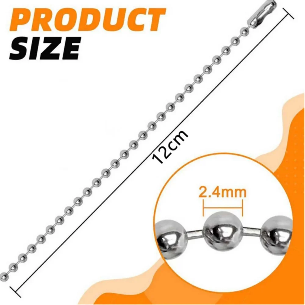 100 Stück 12 cm Perlenketten, passend für Schlüsselanhänger/Etikettenanhänger, für DIY-Armbänder, Halsketten, Schmuckherstellung, Zubehör – Detail 6