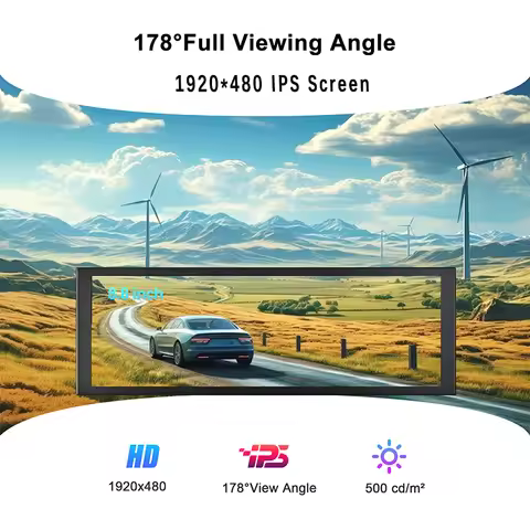 Wisecoco 8.8 Inch 1920x480 Mini Portable Monitor Long Strip Screen Laptop PC Display for Computer Raspberry pi 4 3 B Aida64