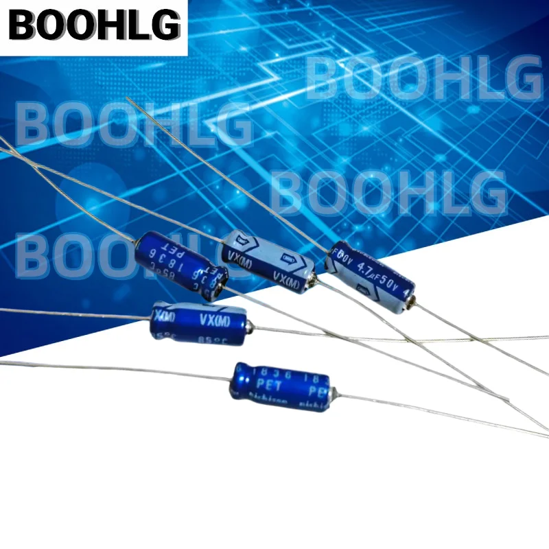 10PCS Imported Horizontal Axial Polarized Filter Electrolytic Capacitor 50V 4.7UF 5X13MM
