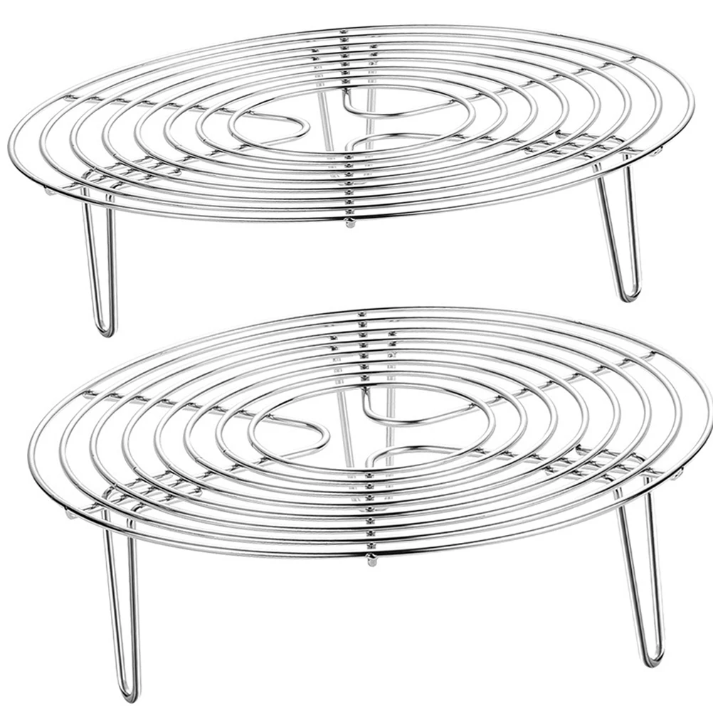 

2pcs Stainless Steel Egg Steamer Rack Heat Resistant Kitchen Utensil Steaming Pot Rack Multi Hole Design Lightweight