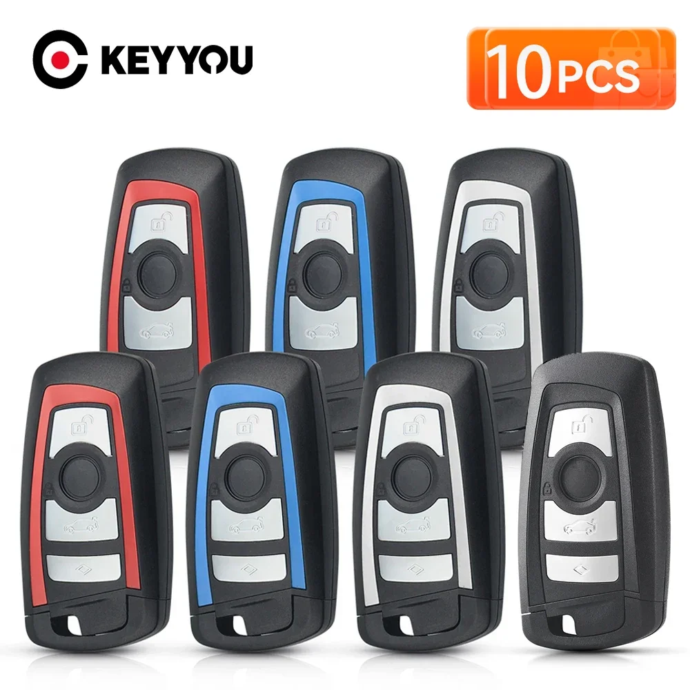 KEYYOU 10PCS For BMW E90 E92 E93 X5 F10 F20 F30 F40 E38 E39 E46 M5 X3 Z3 Z4 E60 E63 X6 F22 F011 3 5 7 Series CAS4 F FEM Car Key