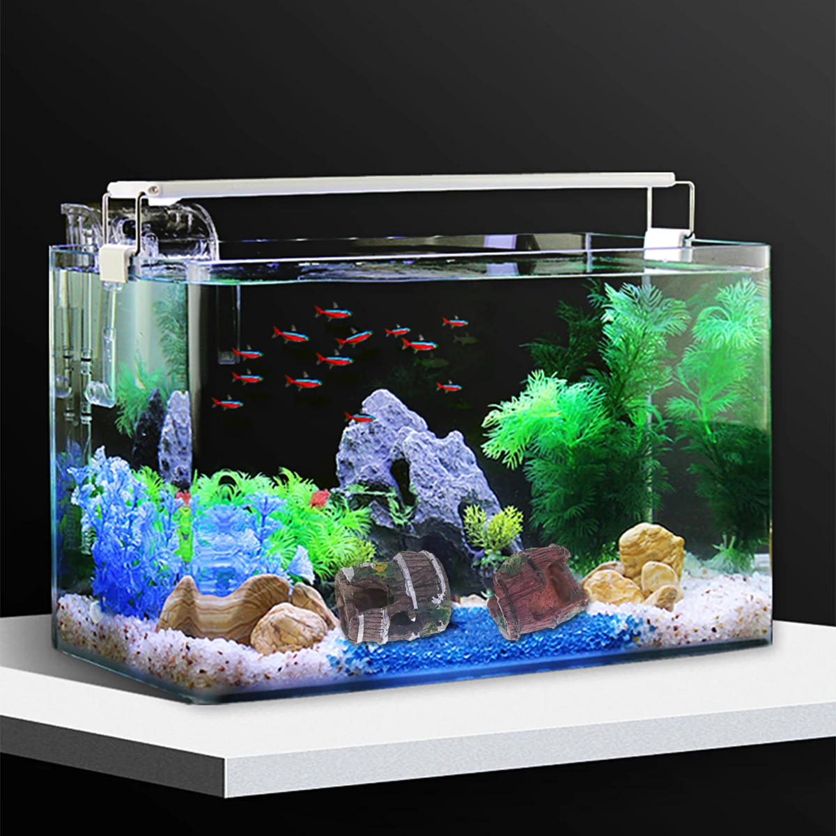 

3pcs Mini Barrel Decor Aquarium Landscaping Ornament Simulation Craft Household Aquarium Ornament Fish Tank Decoration Turtle