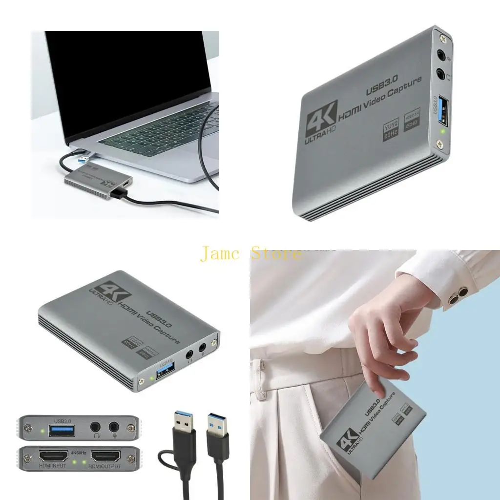 

LX0B 4K карта видеозахвата USB для HDTV видеозахваты рекордер для игровой видеокамеры запись потокового видео в реальном