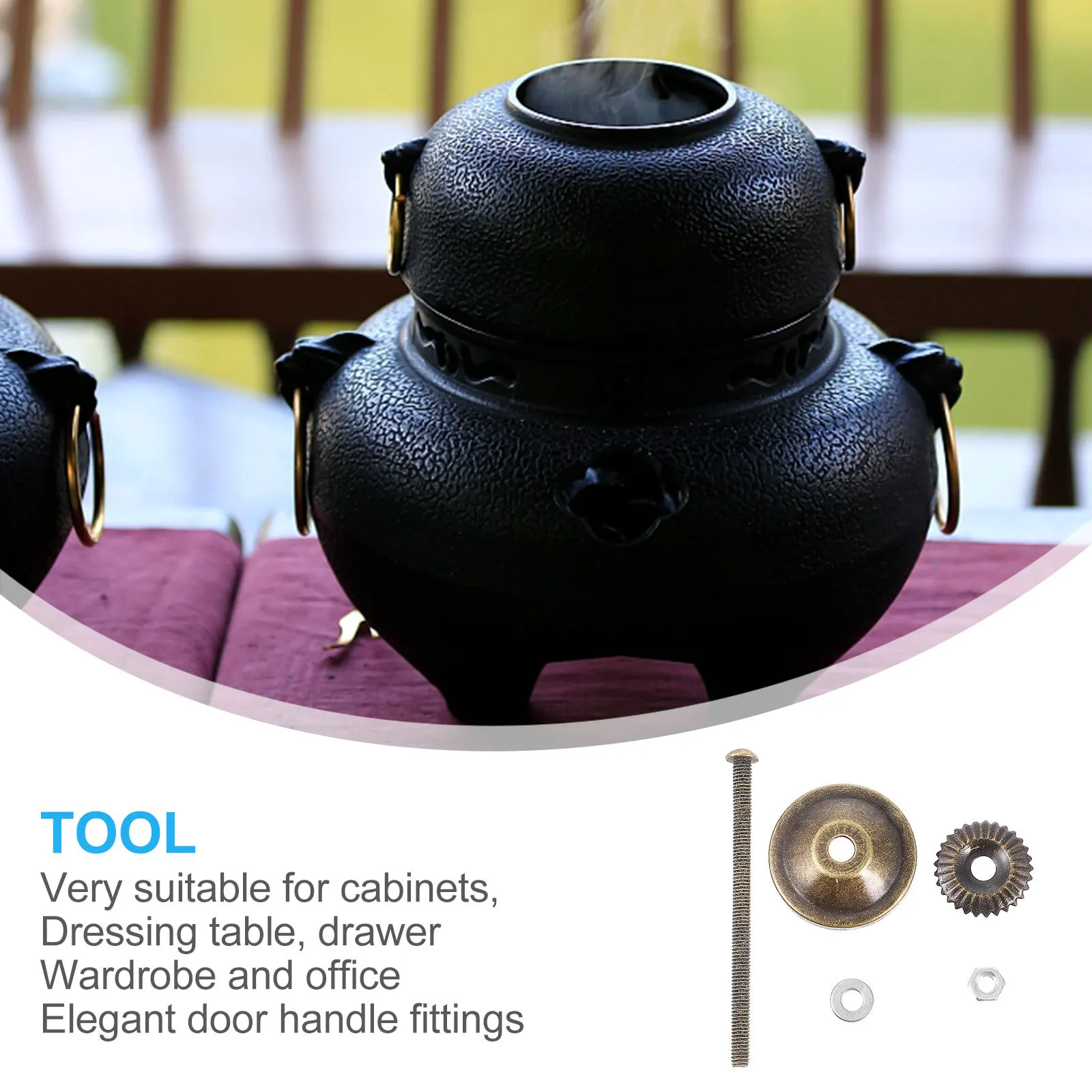 

20 set Ceramic Pull Handle Hardware Kit 20 Sets Washers Screw Rods For Cabinet Wardrobe Drawer Door Replacement Iron Handle