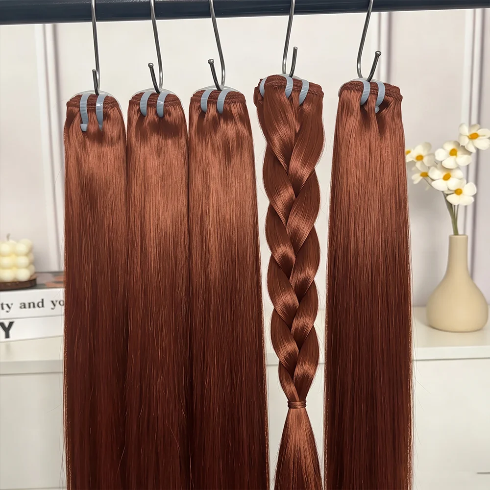 30# Auburn Brown Vietnamese Real Remy Weave Silky Raw Hair Bone Straight Bundles 100% Human Hair 26 28 Inch 2 3 4 Pcs Colored Unprocessed Double Weft Thick Full Ends Premium Human Hair Bundles Extensions
