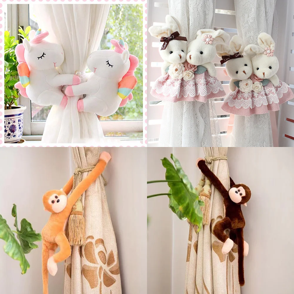 1Pc Curtain Tiebacks Cartoon Cute Animal Curtain Holder Buckle for Kids Nursery Living Room Bedroom Window Home Decoration