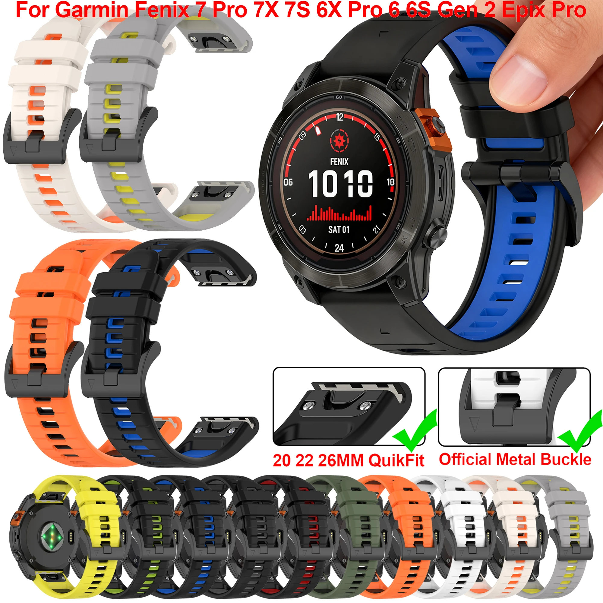 

20 22 26mm Watchband Quick Release Watch Band For Garmin Fenix 6X 7X Pro 7S 6S Pro 4S Plus Quick Fit Strap Wrist Belt Bracelet
