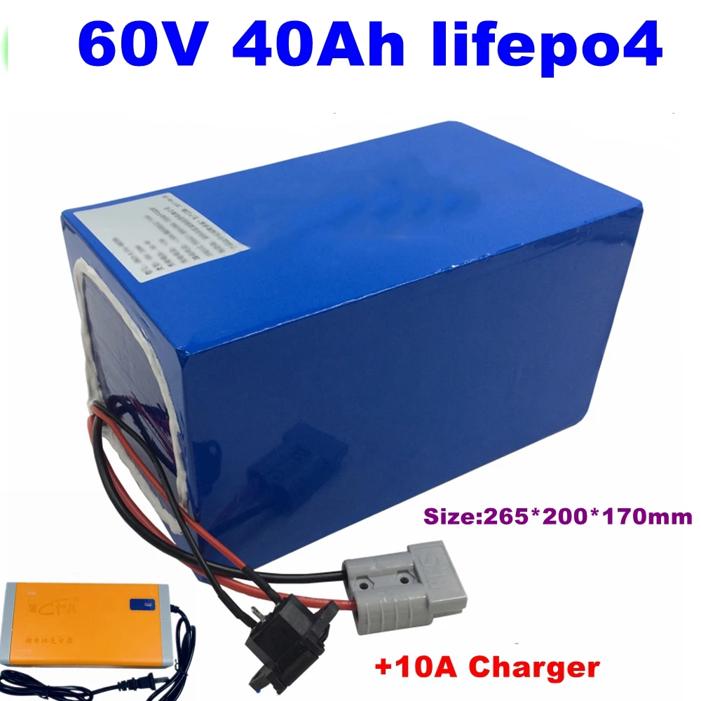 

lithium 60V 40Ah lifepo4 battery with BMS deep cycle for 3000w Electric Bicycle Forklift Scooter motorcycle AGV +10A charger