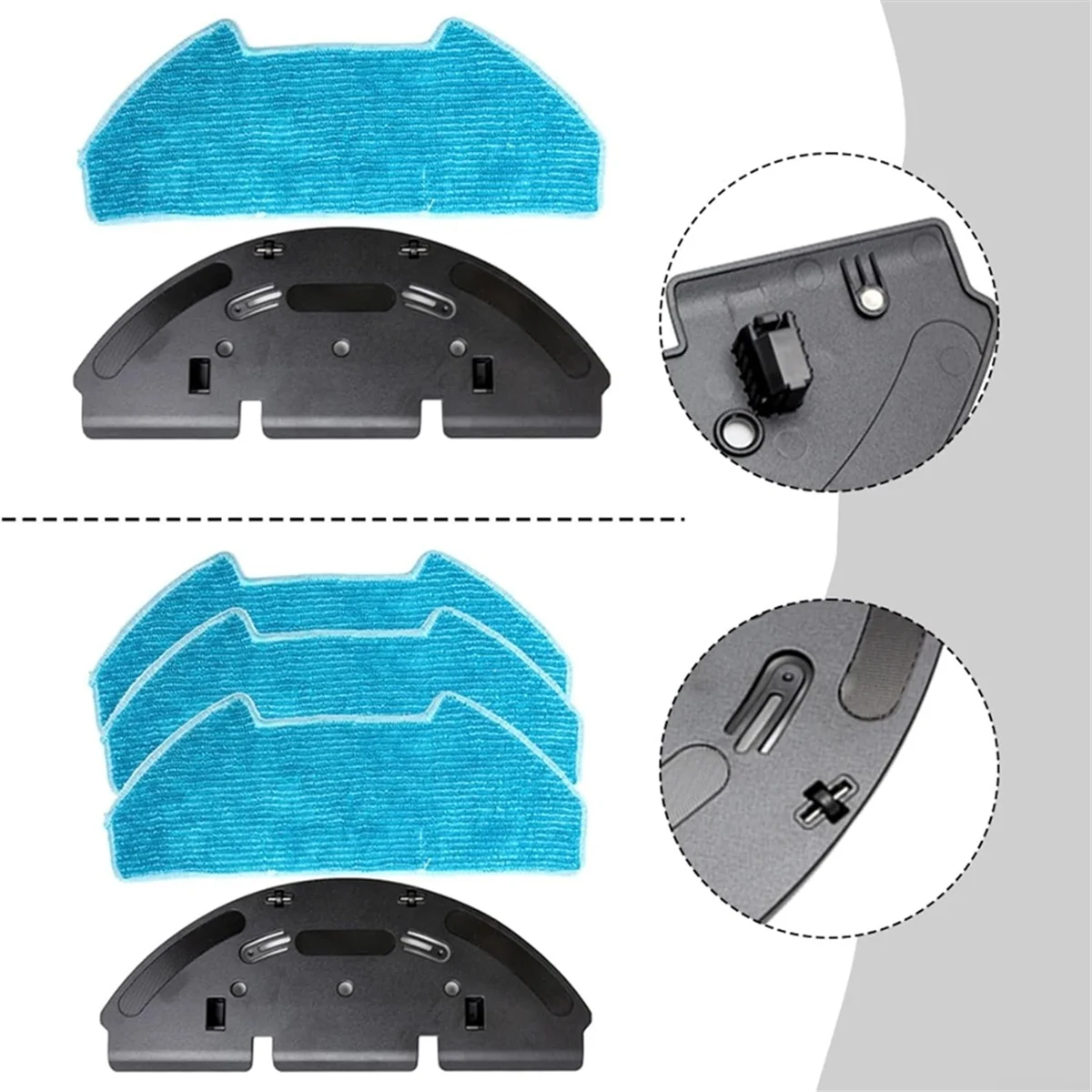 ABXHH Replacement Mop Bracket Kit for BObsweep Dustin/for RC400 Vacuum Cleaner Microfiber Pads Efficient Floor Cleaning A