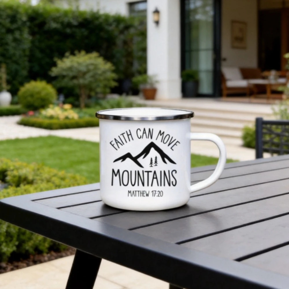 Taza 'La Fe Puede Mover Montañas', Tazas Originales para Café y Té, Tazas Divertidas, Artículos de Bebida, Tazas de Cerveza Personalizadas, Tazas de Viaje, Tazas Bonitas para Bar