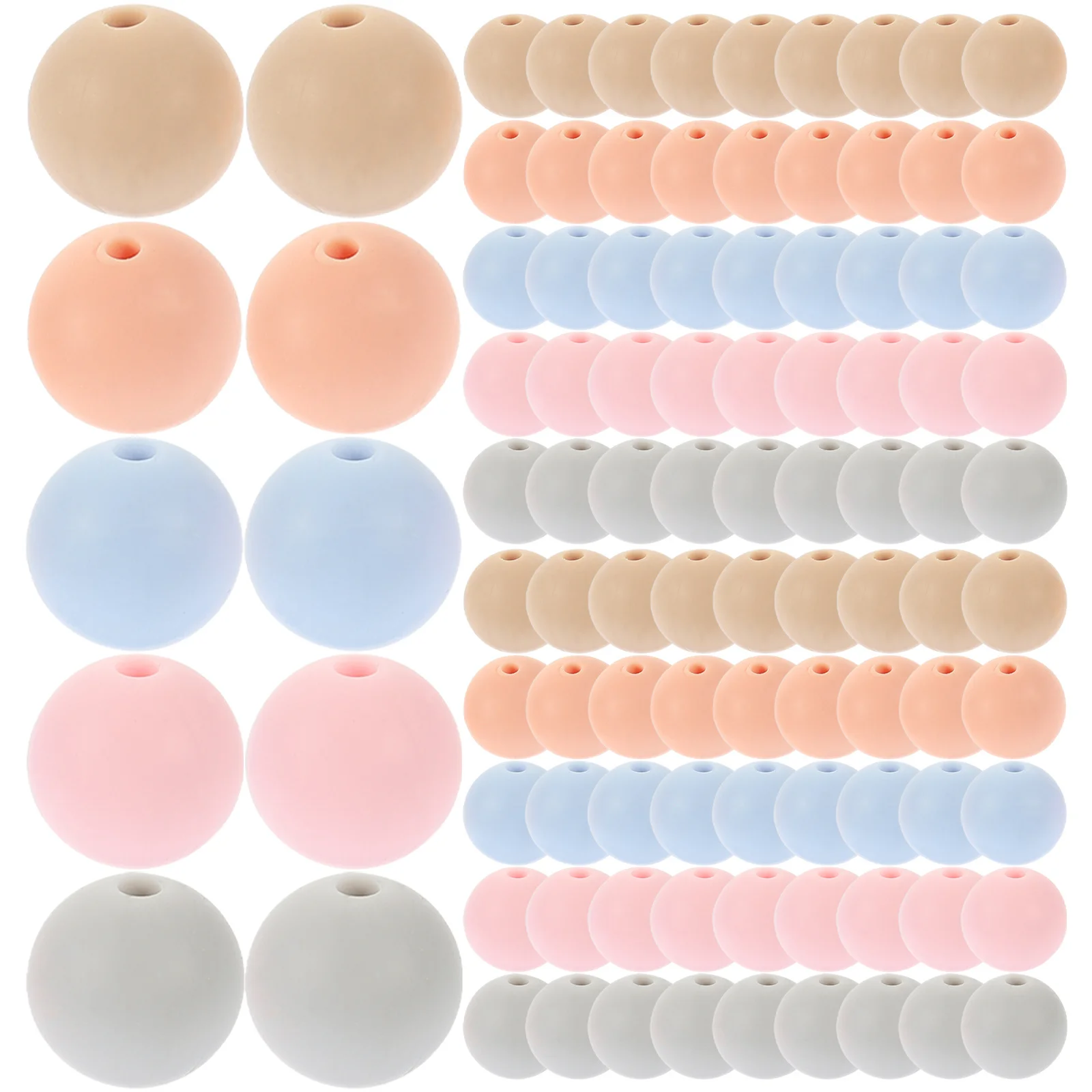100Pcs Silicone Beads DIY Necklace Bracelet Jewelry Making No Burrs Safe for Baby Teething Beads Bulk Bracelet DIY Bead