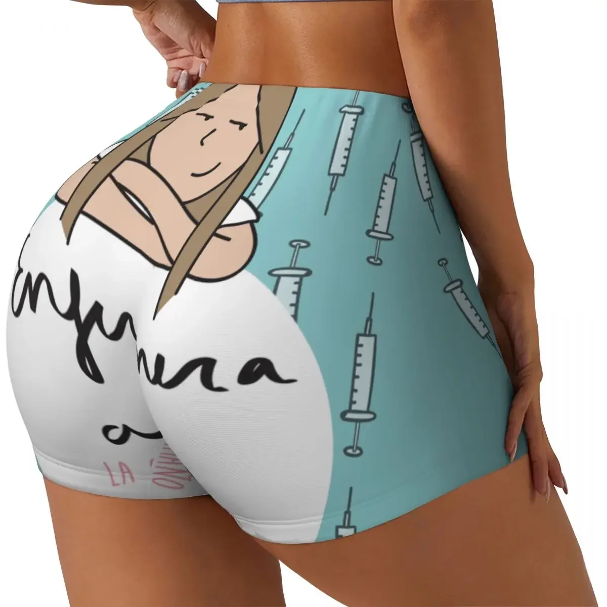 Custom Enfermera En Apuros Doctor Nurse Medical Health Workout Running Volleyball Shorts Women's Gym Yoga Shorts