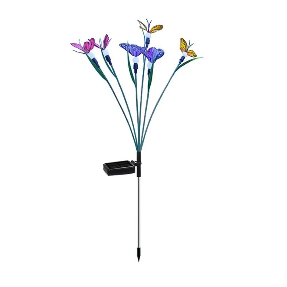 

6/8 Head Butterfly Bobble Swing Light Waterproof Realistic Flower Solar Lawn Lights Decorative LED Lights