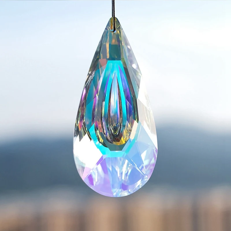 Łapacz, duży pryzmatyczny łapacz światła Rainbow Maker wiszące kryształy do dekoracji 2-pak