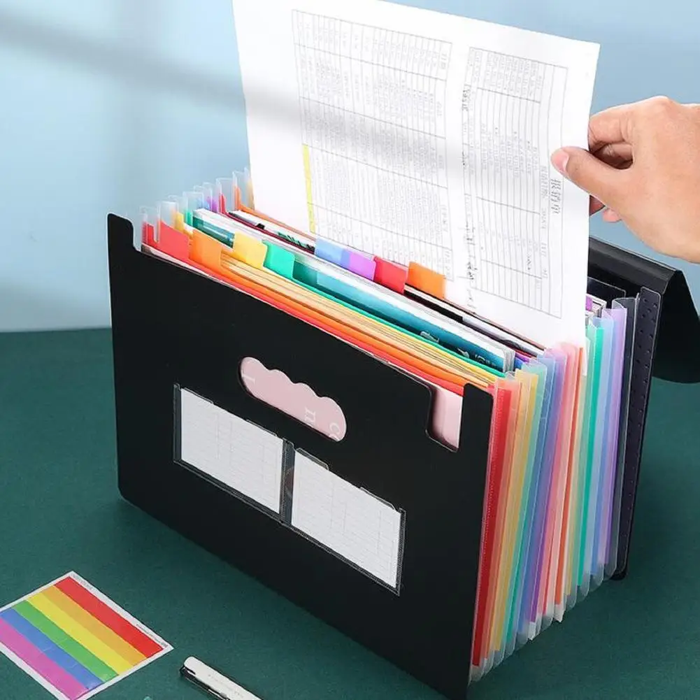 Accordian File Organizer 13 Pockets /25 Pockets Expanding File Folder A4 Multi-layer Folder Storage Bag