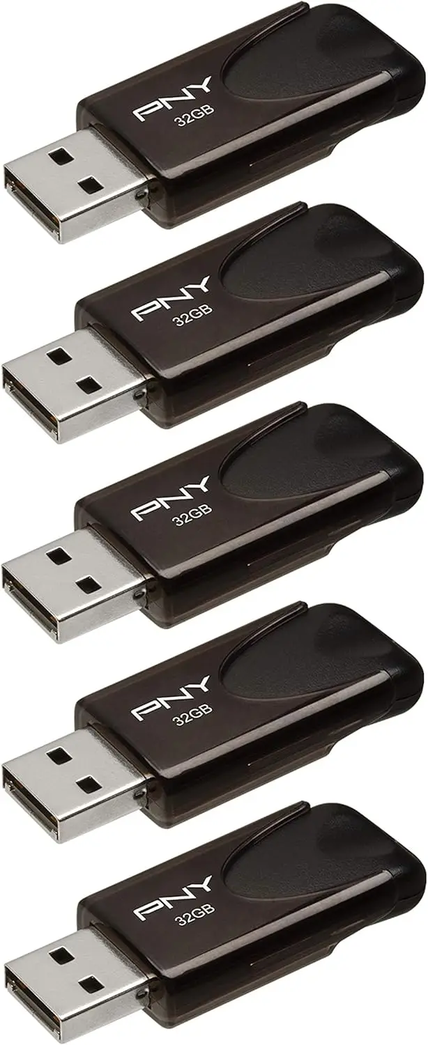 

USB-флеш-накопитель 32 ГБ, USB 2.0, черный, 5 шт. в упаковке — быстрая передача данных для файлов и медиа