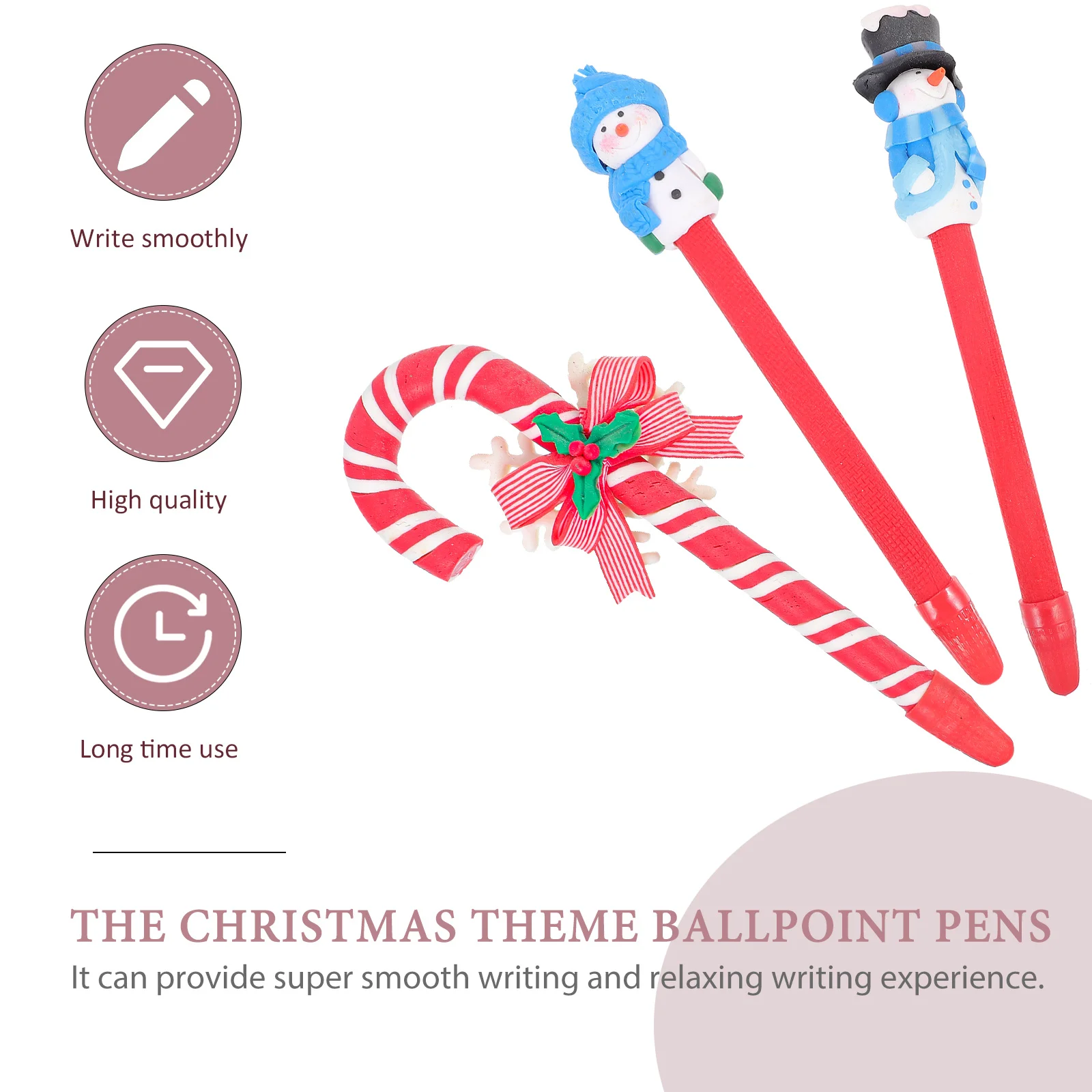 

10Pcs Gel Ink Pens Christmas Writing Pens Polymer Clay Ballpoint Pen Students Stationery Cute Santa Claus Pen Learning