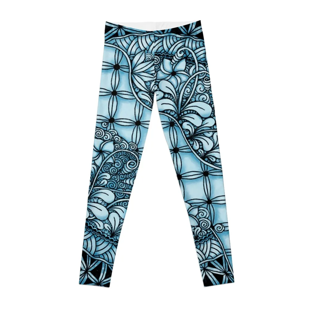 

Fantasie_Light Blue/Black Leggings legging pants raises butt Sports pants for Womens Leggings