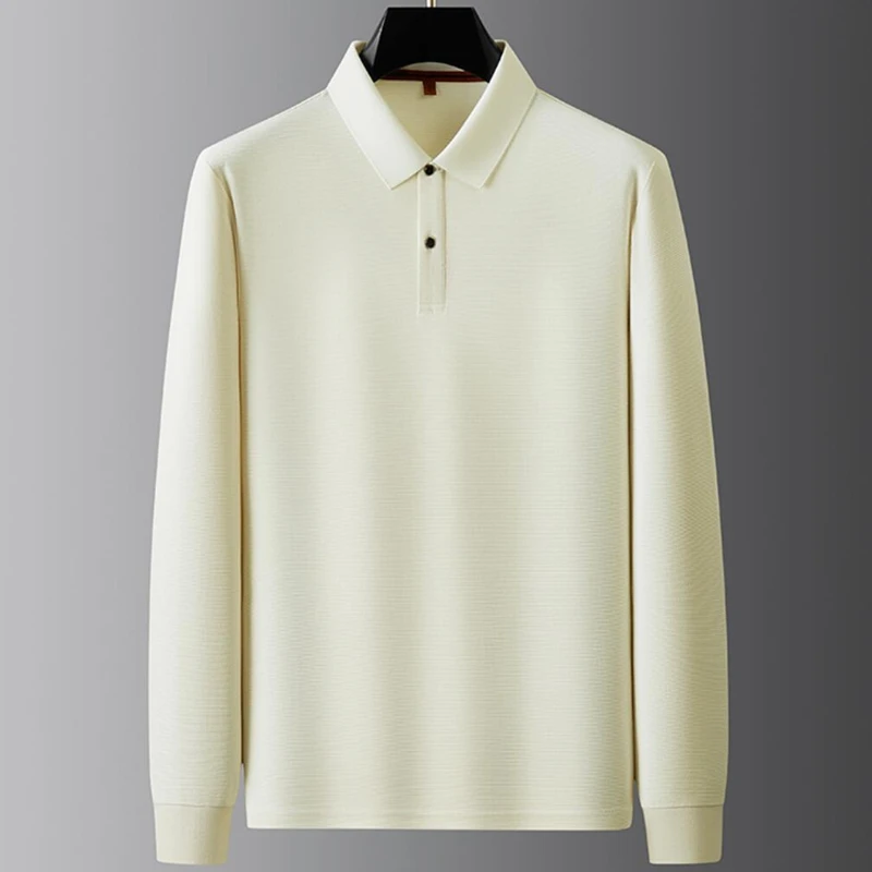 8XL 7XL 6XL 2024 New Autumn Business Casual Shirts For Men Tops High End Luxury Mens Polo Shirt Long Sleeve Loose T-shirts Homme