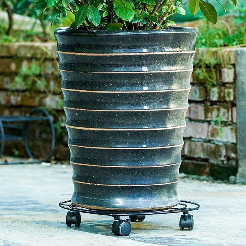 Free To Move Plant Pot Round Wheel For Flexible Arrangement Plant Pot Trolley With Brake Wheel