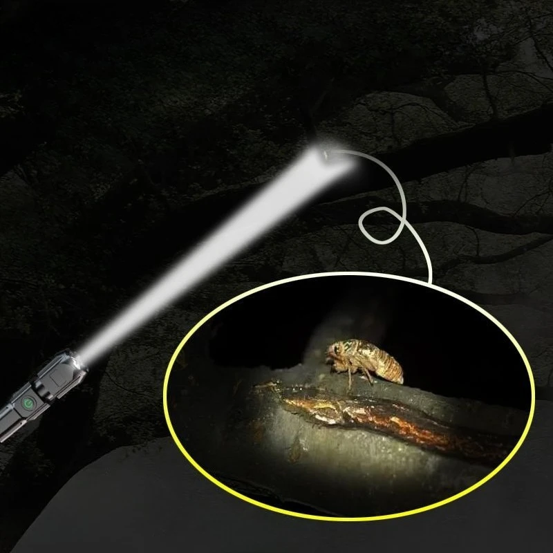 LED High-intensity Focusing Flashlight USB Rechargeable Portable Suitable for Home Use Work Extendable Mini-sized Hand Lamp