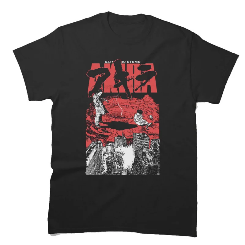 

Vintage Akira Metal Sign Anime Gift T Shirt Cyberpunk Manga Neo-Tokyo City explosion Graphic clothes cyber mecha All size tops