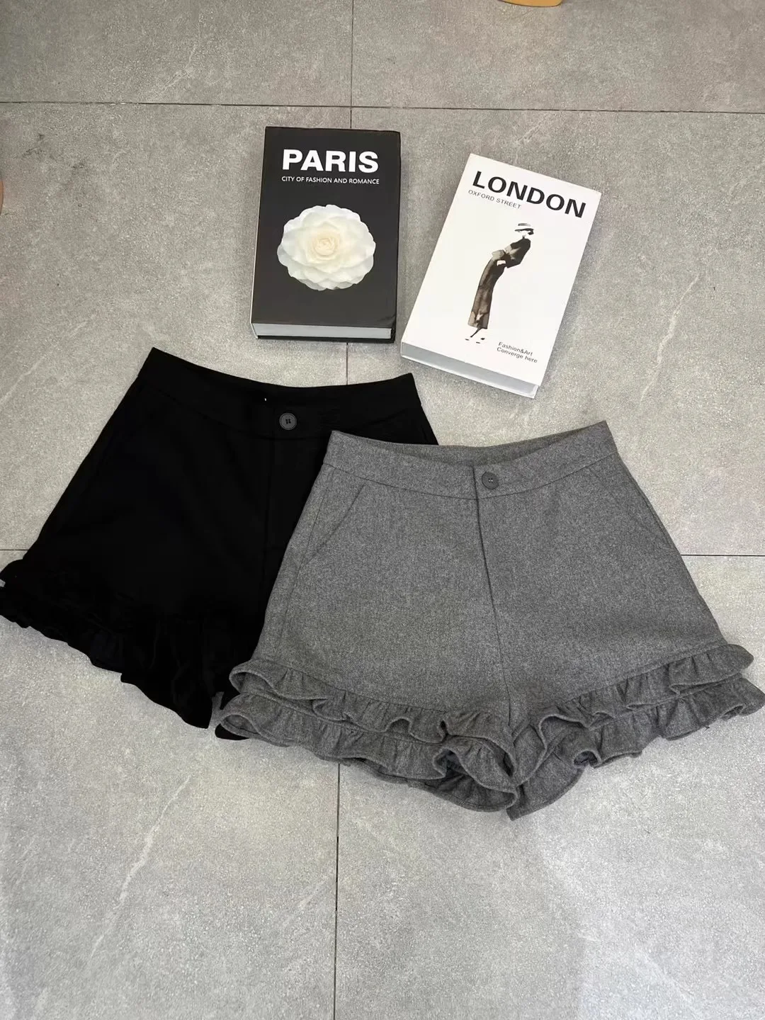 High Waist Flared Short Pants Women's Korean Style Autumn New Arrival Base Layer Bootcut Pants Casual Chic Wooden  Trim