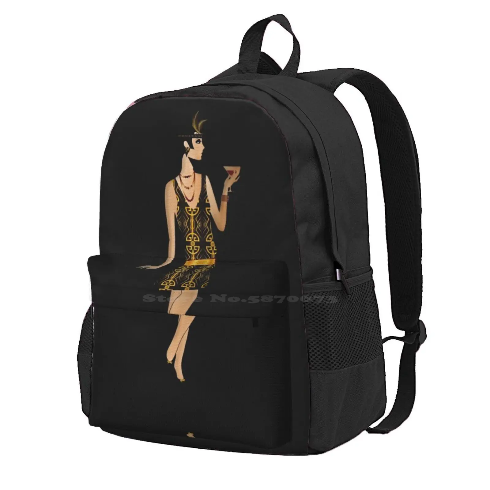 Great Gatsby Flapper - 1920S Dress Hot Sale Schoolbag Backpack Fashion Bags Great Gatsby Flapper 1920S Vintage Fashion Style