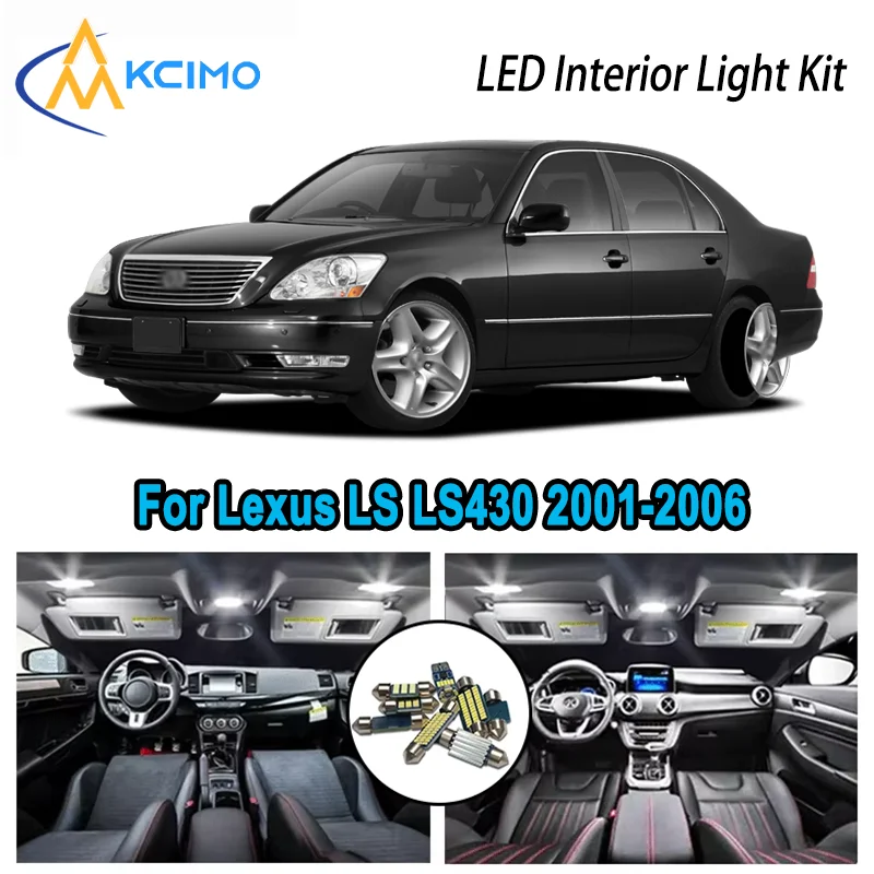For Lexus	LS LS430 2001-2006 2002 2003 2004 Premium Bright LED Interior Dome Map Trunk Light Kit Car Led Lamps Canbus No Error